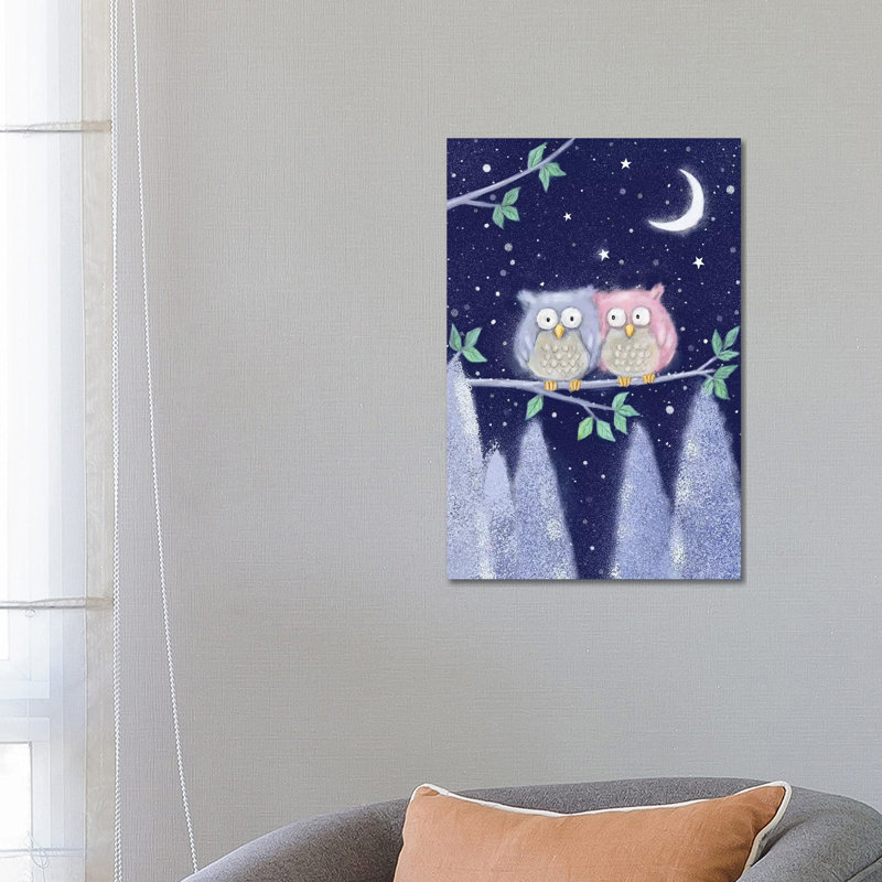 Two Owls II 1 Piece Wrapped Canvas Wall Art, 66.04 cm H x 45.72 cm W x 3.175 cm D