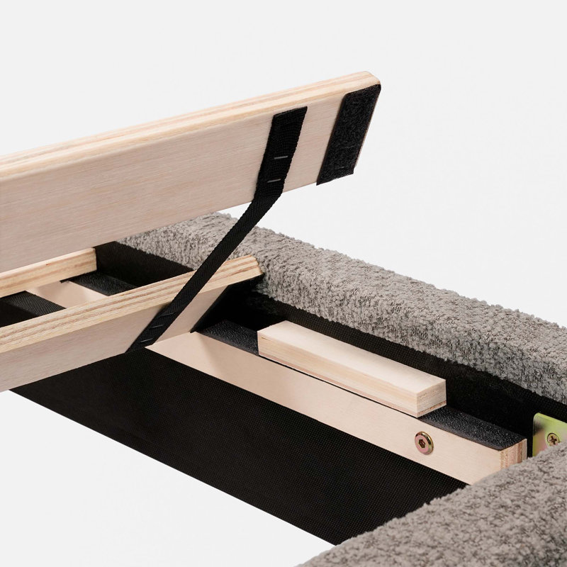 Upholstered Platform Bed, Tungsten Gray
