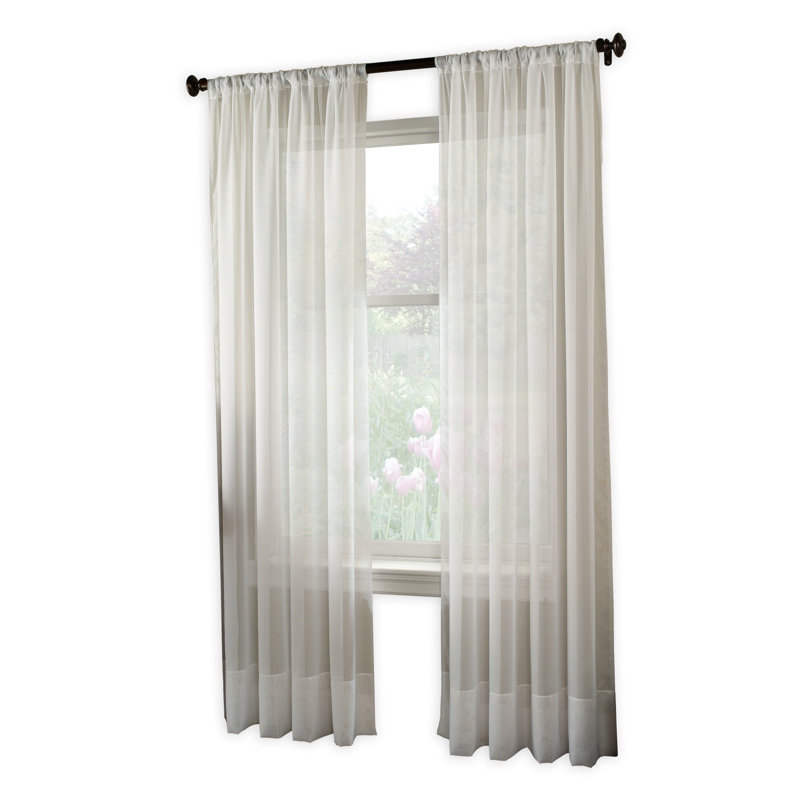 Curtainworks Soho Voile Pole Top, Winter White, 59" W x 120" L