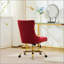 Chaise de bureau moderne rembourrée en velours capitonnée avec base en métal doré, réglable et pivotante pour plus de confort et de style-49096654-49096690