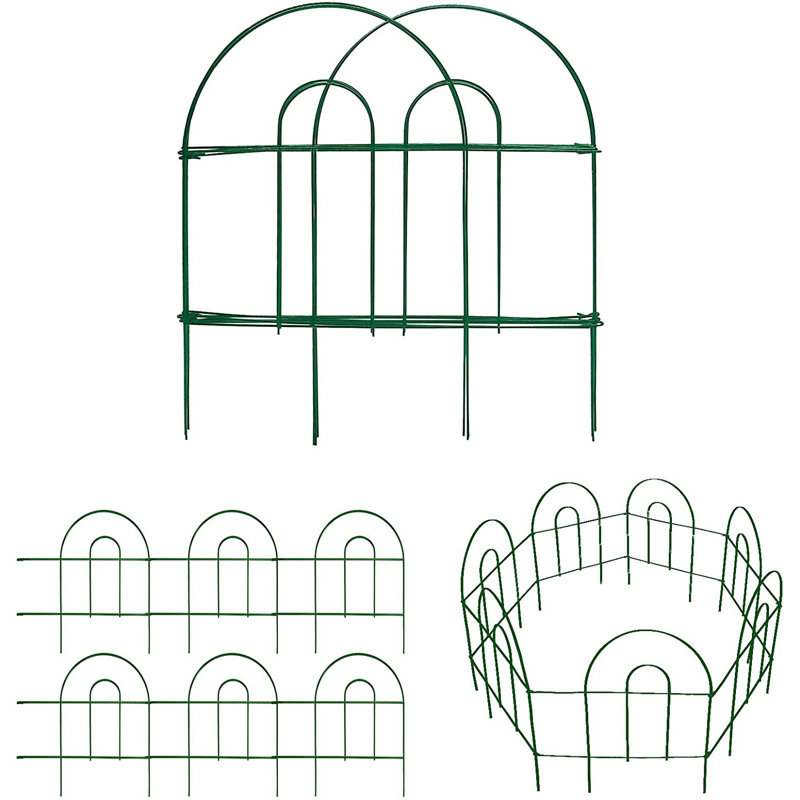 Green Iron Decorative Garden Fence Panels, 24" High, 35ft Length