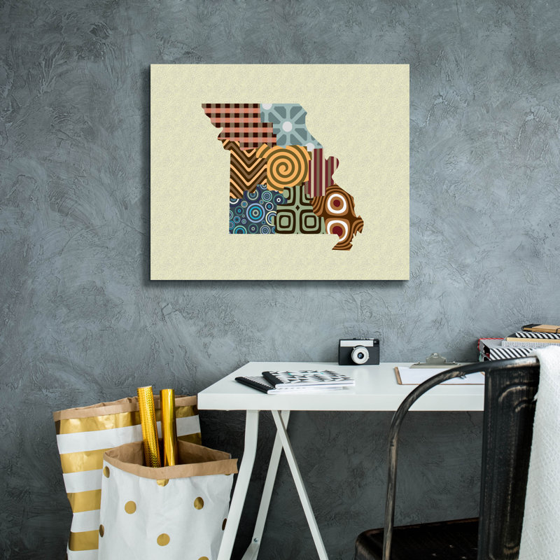 'Missouri State Map' by Lanre Adefioye, Canvas Wall Art, 20" H x 24" W x 0.75" D