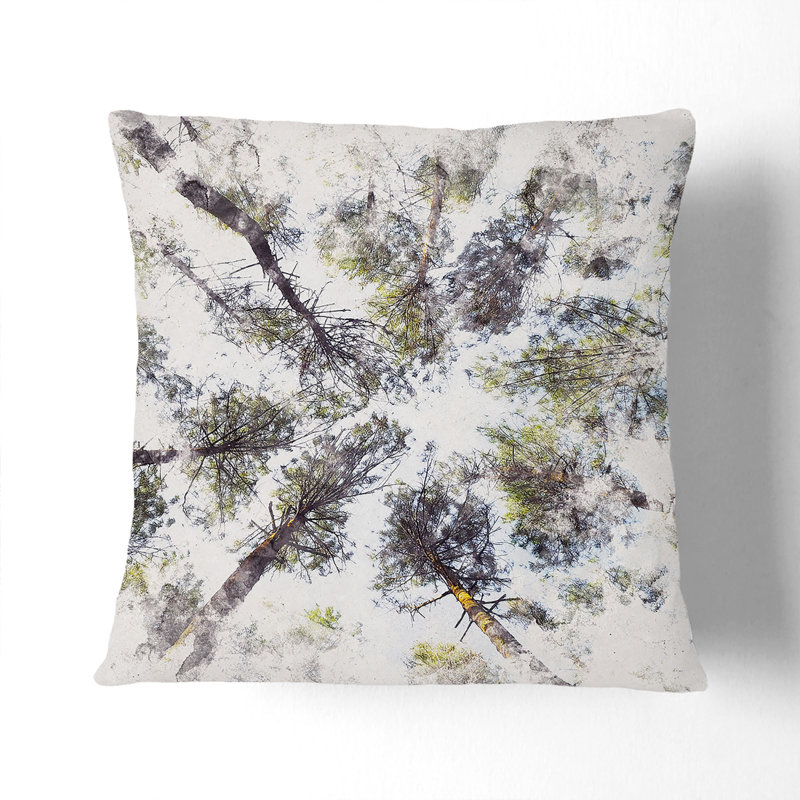Tree Tops Cushion with Filling, Stone, 55cm H x 55cm W x 20cm D