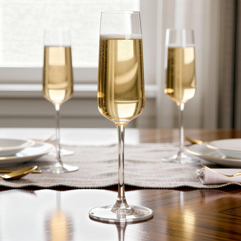 Argon Tableware Knightsbridge Crystal Champagne Flutes, Set of 6