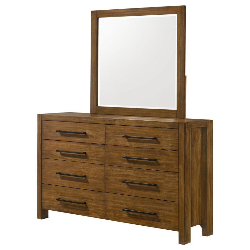 Commode et miroir de chambre à coucher 8 tiroirs Viper
