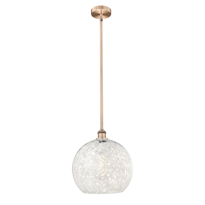 Luminaire suspendu 1 lumière Ivana, H 16,13 po x l 13,75 po x P 13,75 po, Cuivre antique