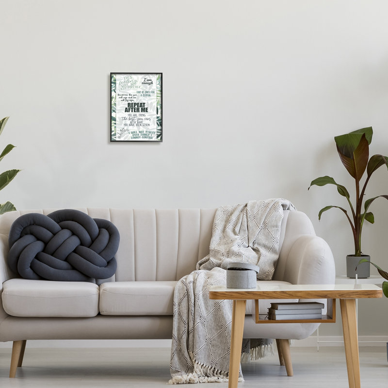 Répétez après moi Uplifting Motivational par Kim Allen - impression, Giclée encadrée noir minuit