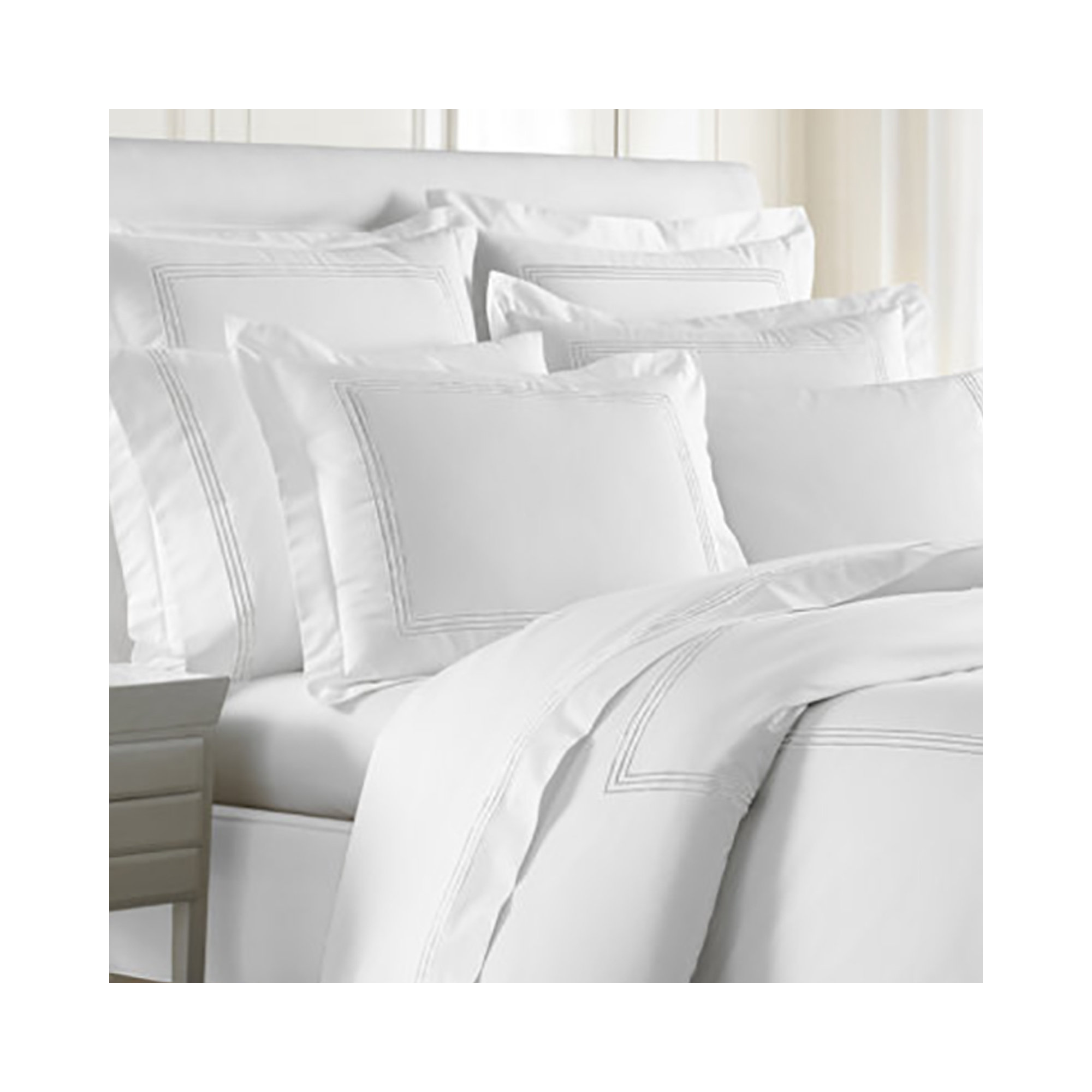 Ravana Cotton Blend Percale Flat Sheet, King Flat Sheet, White