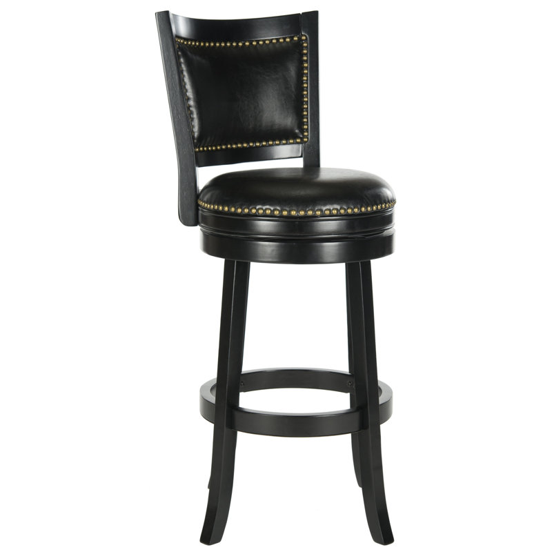 Brockway Swivel Bar Stool, Black / Black