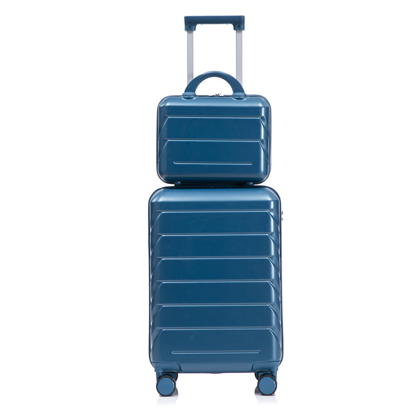 14 "/ 20" 2 pièces / ensemble dans un bagage à roulettes en ABS, Bleu très foncé, 22.2" H x 14.4" W x 9.1 " D