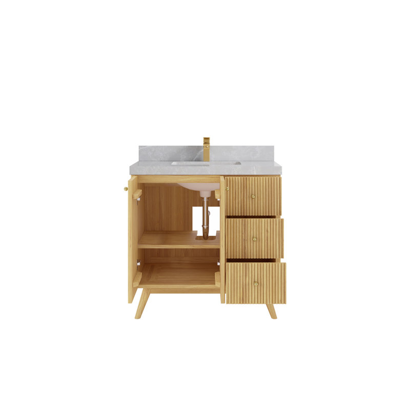 Izzat 36'' Single Bathroom Vanity with Quartz Top