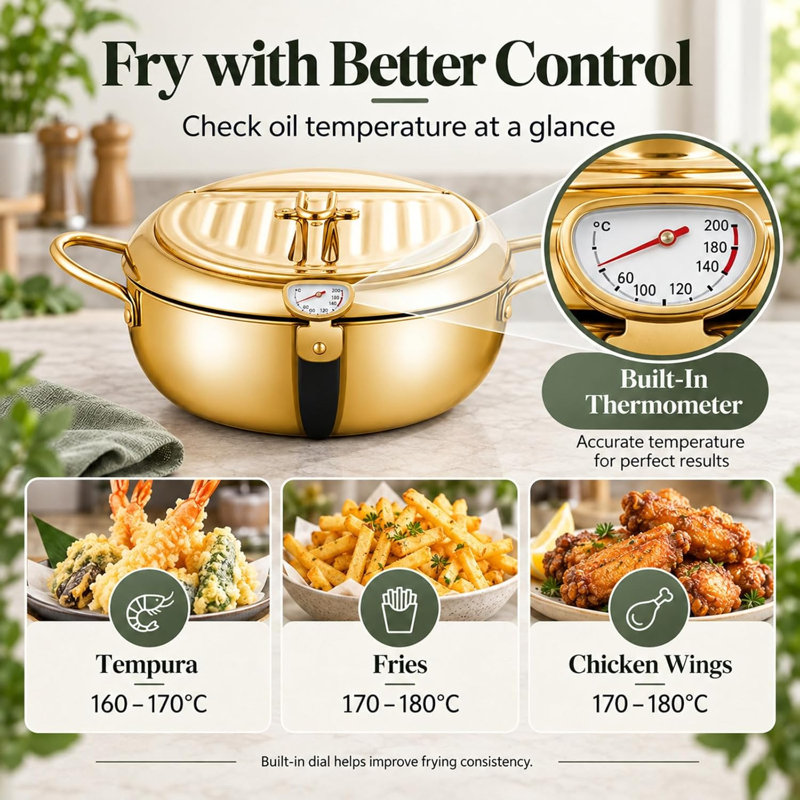 Stainless Steel Fryer Pot 4.2L Deep Fryer
