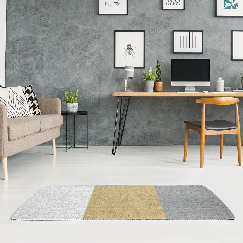 Tapis doré/gris, Rectangle 5 pi x 7 pi
