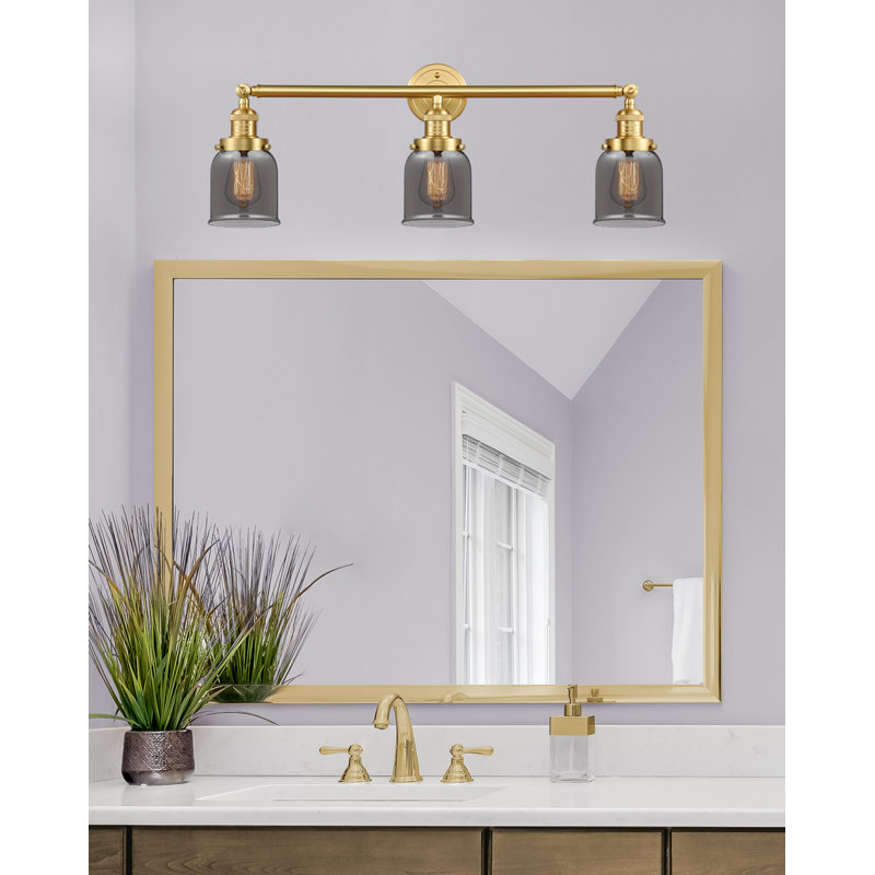 Aponte 3 - Light Dimmable Vanity Light, Plated Smoked, Satin Gold, 6 Watt Vinage LED Bulb