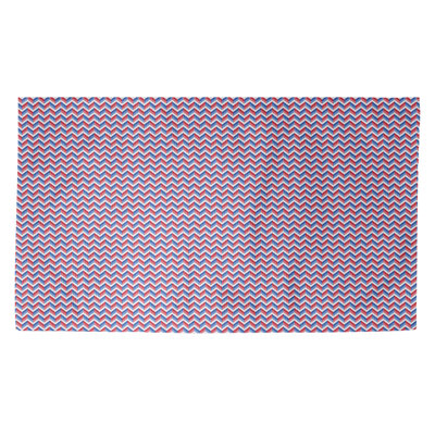 Tapis de zone rouge/bleu fait main