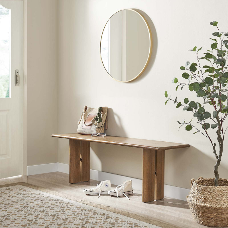 Banc en bois Amistad par Modway, Noyer, H 18,5 po x l 58 po x P 15 po