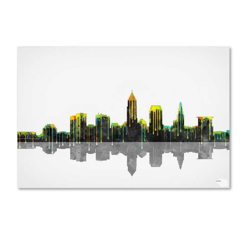 « cleveland ohio horizon », impression sur toile tendue, H 30 po x l 47 po x P 2 po