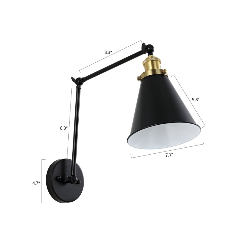 Everly Quinn Solid Brass Swing Arm Sconce | Wayfair