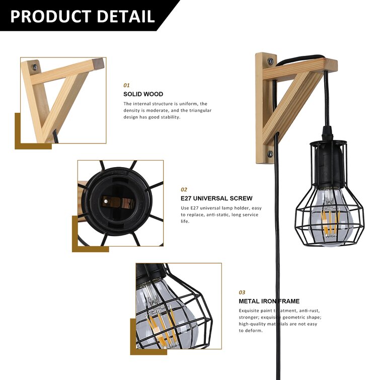 How To Make A Modern Hanging Wooden Wall Bracket Light — The