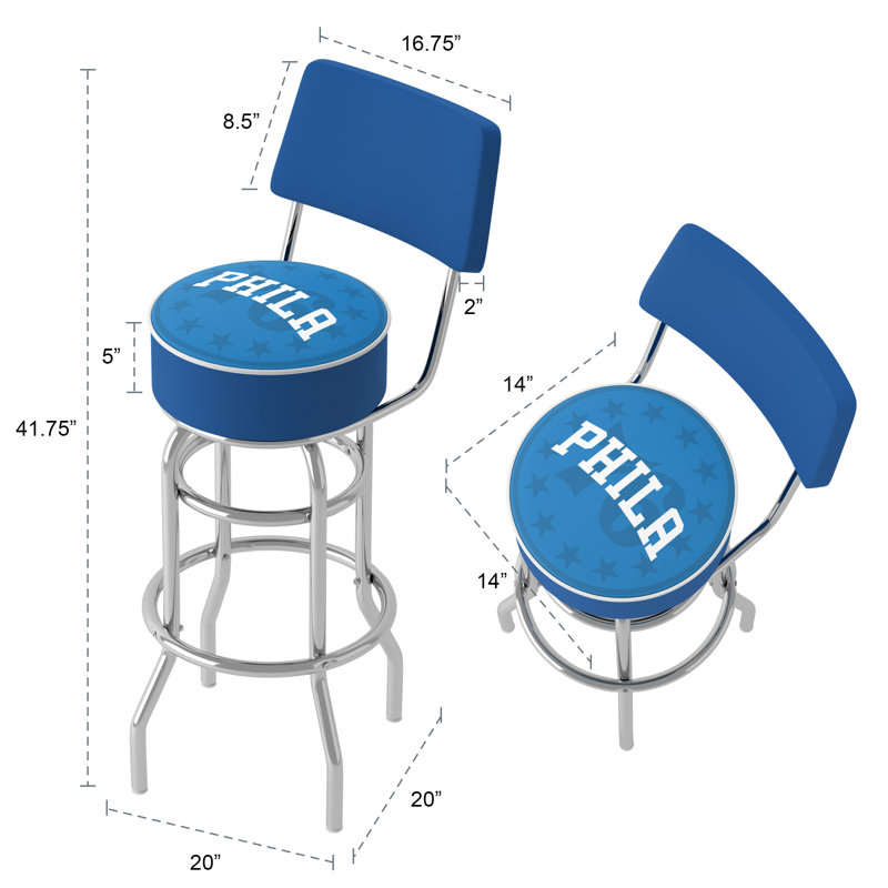 Swivel Upholstered Counter Stool with Metal Frame