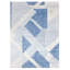 Tapis bleu / blanc nouvel âge en laine noué à la main de conception unique 9 pi 2 po x 12 pi 3 po Vitalij