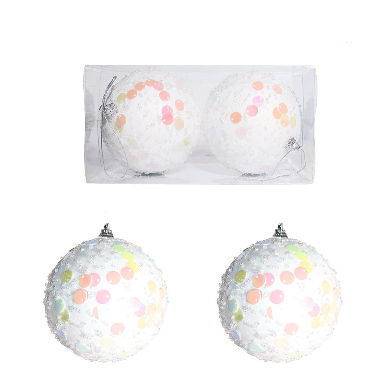 9.5cm Ball Ornament, White