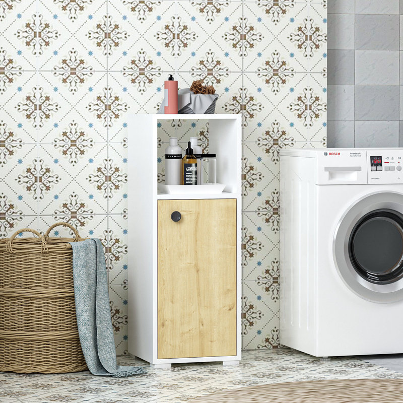 Caundra Freestanding Bathroom Cabinet, White Sapphire Oak