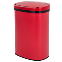 13 Gallon AutoStep Stainless Steel Pedal Sensor Trash Can (Red