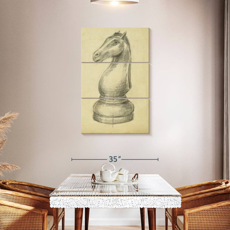 Senne Antique Chess II, H 45 po x l 28 po