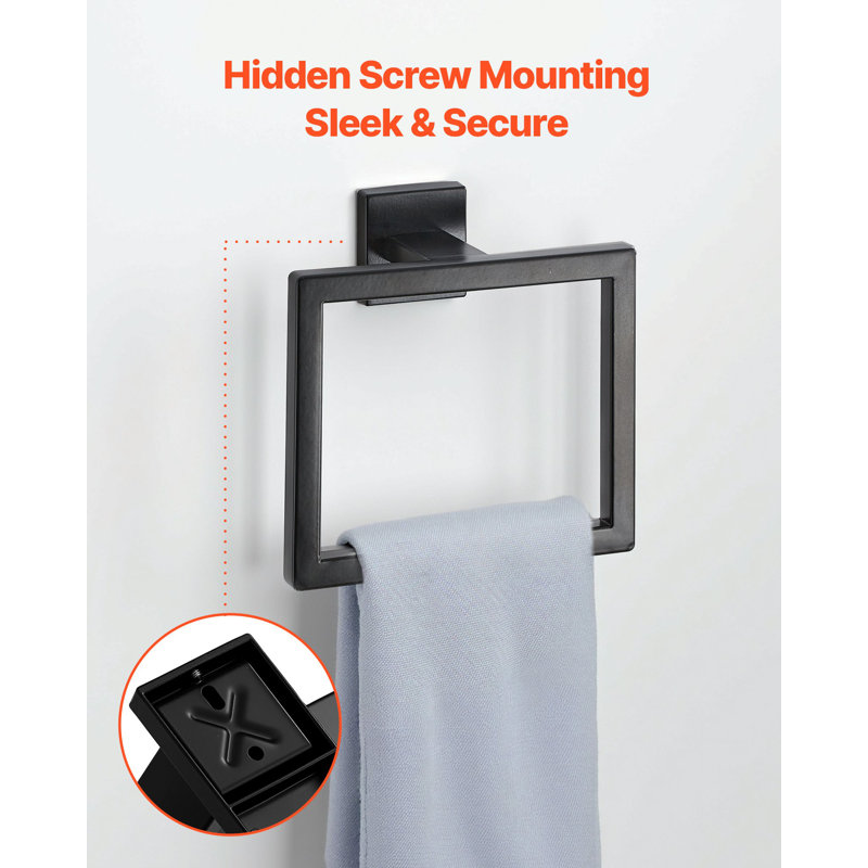 Matte Black Bathroom Hardware Set, 10-Piece Bathroom Accessories Set, 2 Stainless Steel 24-In Towel Bars, 2 Towel Racks, 4 Robe Towel Hooks, 2 Toilet Paper Holders For Bath Room, Wall Mounted