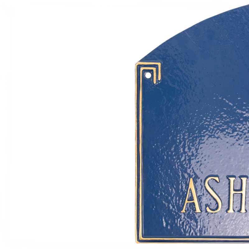 Plaque d’adresse murale sur 1 ligne Petite, Fer suédois / argent