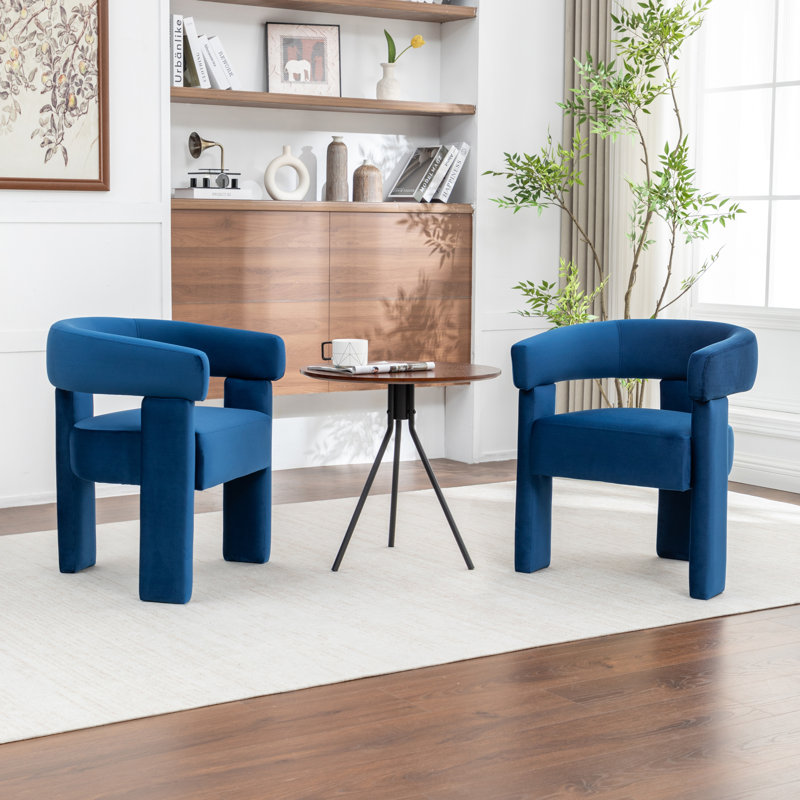 Chaise légère et luxueuse en velours, Bleu