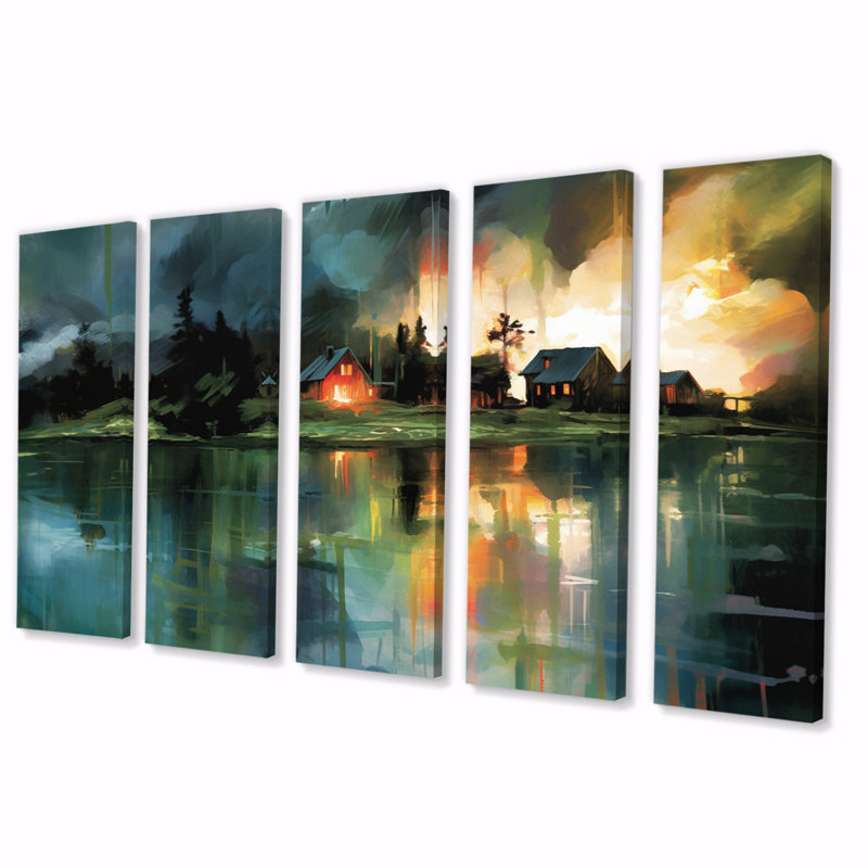 Scenic Countryside II - Countryside Canvas Wall Art - 5 Equal Panels