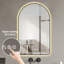 Miroir de salle de bain arqué à DEL 32 po x 60 po, indicateur de temps et de température, rétroéclairé, brouillard, gradation 3 couleurs, cadre noir pour lavabo moderne 32 po x 60 po avec température, rétroéclairage, brouillard, éclairage à intensité variable