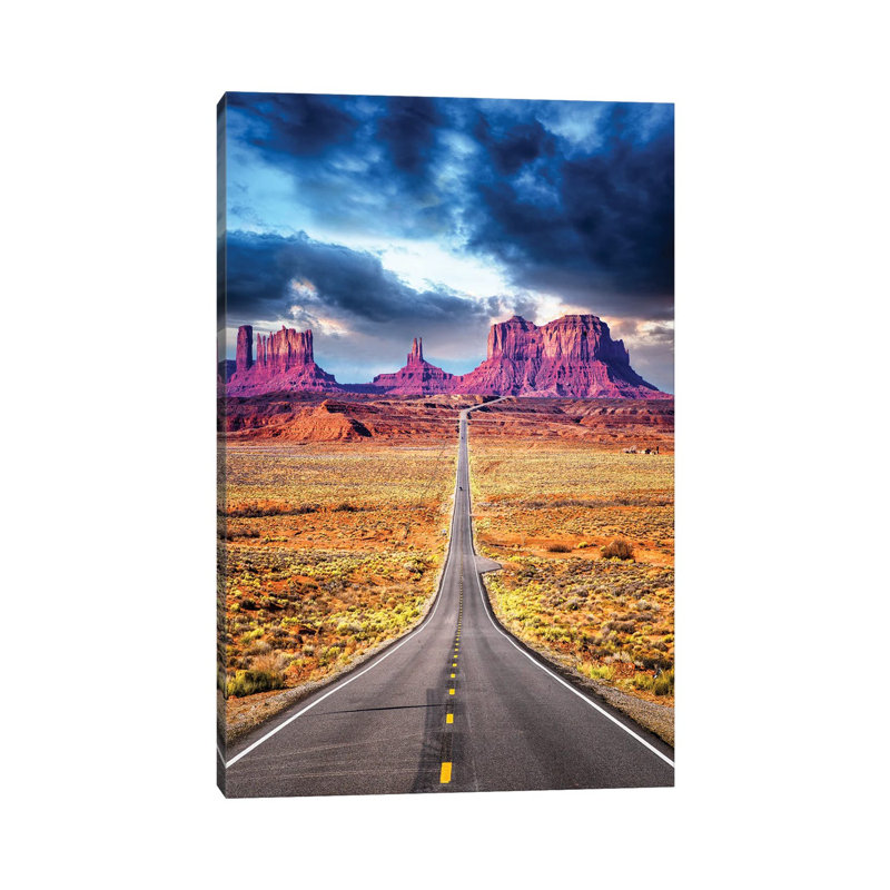 Road Trip II, Road To Monument Valley Arizona by Susanne Kremer - Print on Canvas, Wrapped Canvas