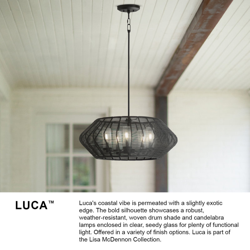 Hinkley Luca Outdoor Chandelier, Black