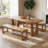 Wood Dining Bench with Storage