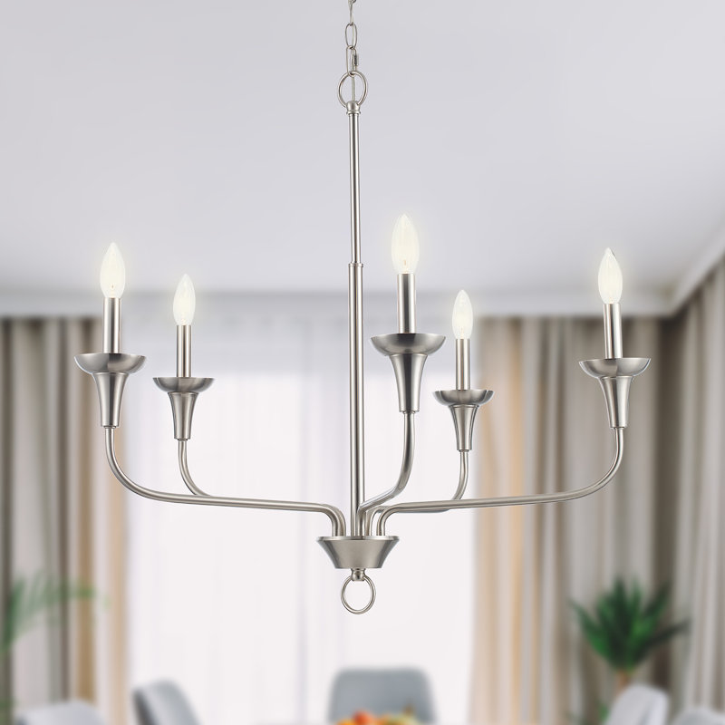 Capella 5 - Light Modern Chandelier, 5 Lights, Brushed Nickel