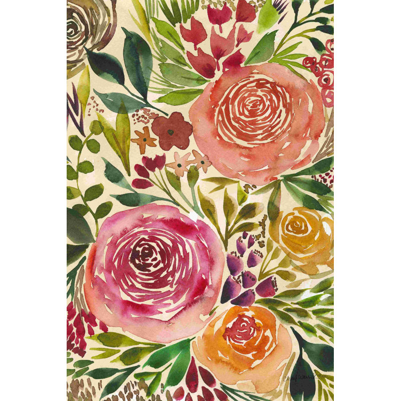 «Antique Garden IV» par Cheryl Warrick - reproduction, Papier avec cadre simple noir, Oui, H 18 po x l 12 po