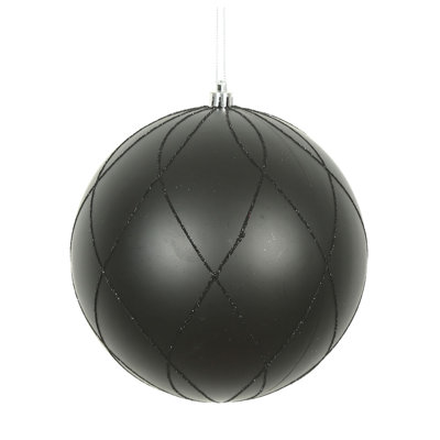 8" Matte and Glitter Swirl Ball Ornament