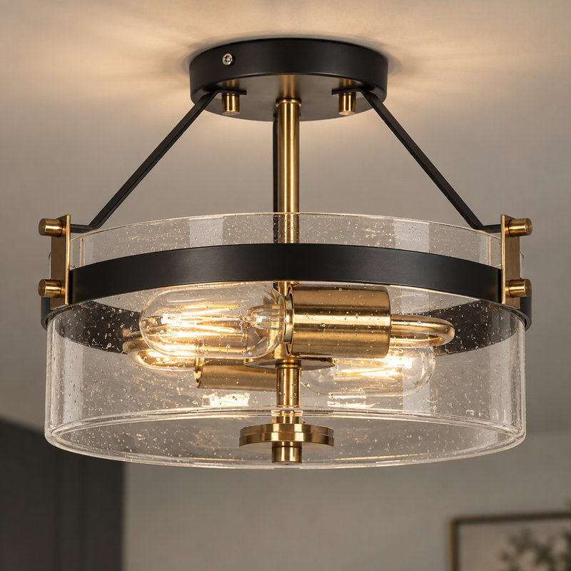 Plafonnier encastré 3 lumières 12,5 po Gemmenne, Brun