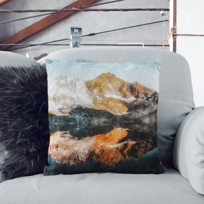 Reflection of the Alps Painting Cushion with Filling