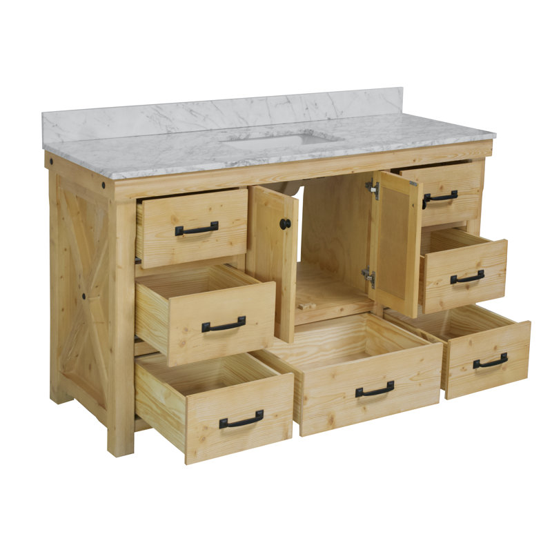 Ensemble de meuble-lavabo simple 60 po Galvan, Bois flottant