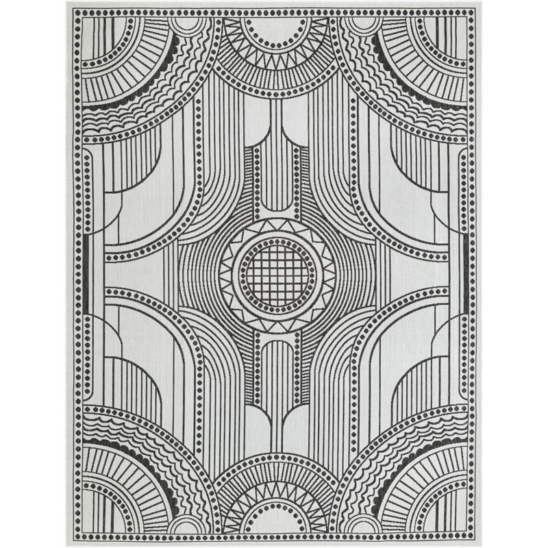 Tapis blanc et noir Aucun, Rectangle 9 pi x 12 pi