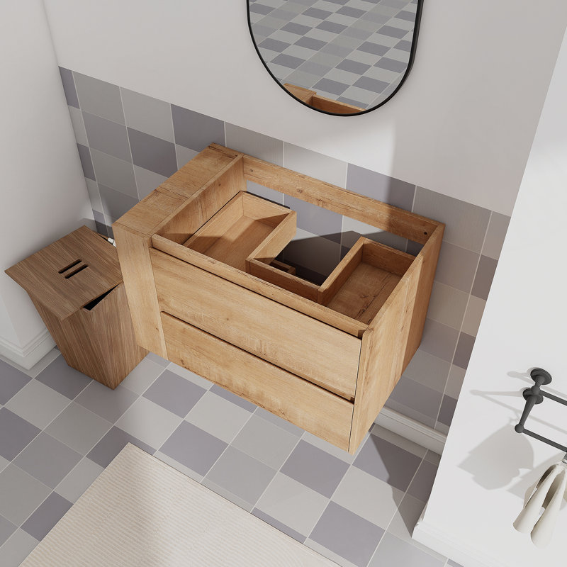 30" Wall Mounting Bathroom Vanity, Soft Close Drawer(Only Vanity, Without Basin)
