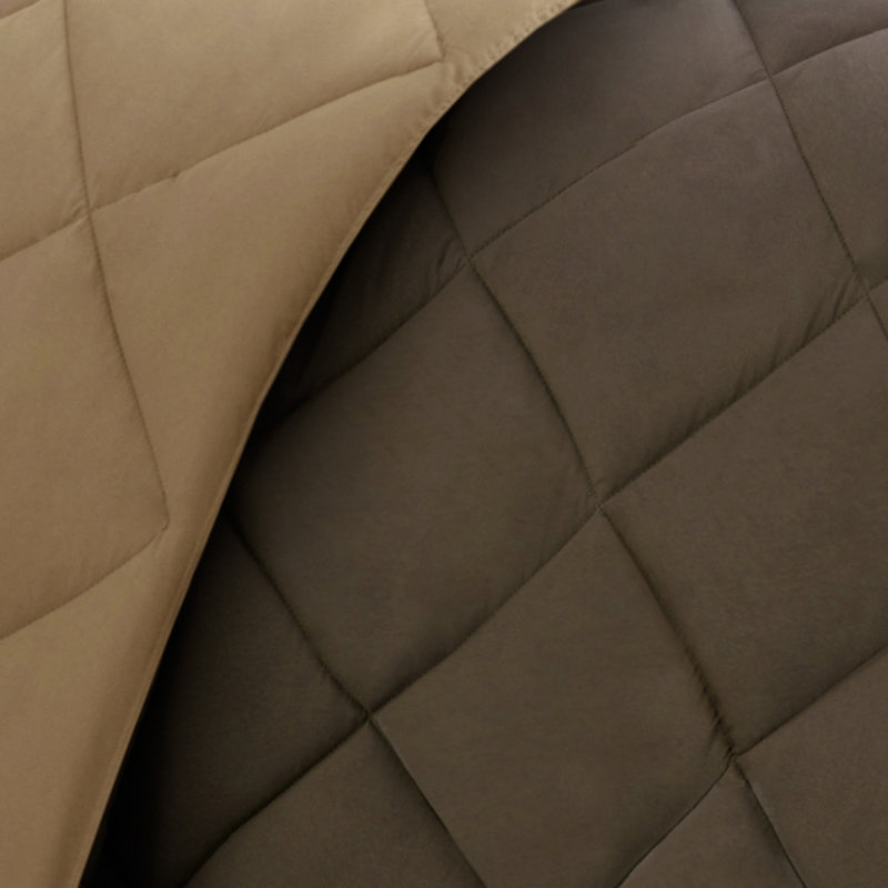 Édredon pour très grand lit avec une alternative en duvet, matelassage en losanges, 2 taies décoratives, lavable à la machine et très doux, très réversible, pour une bonne nuit de sommeil