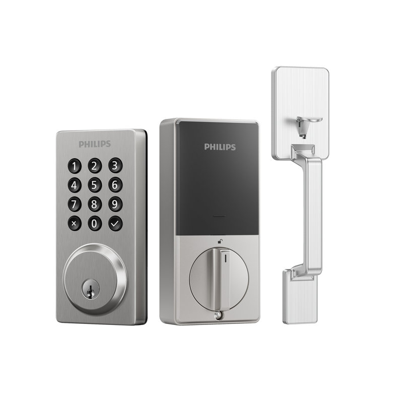 Philips Wi-Fi Keypad Smart Deadbolt with Handle, Satin Nickel