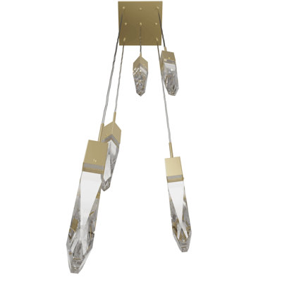 Aspen Collection 5 Light Clear Crystal Multi Port Pendant