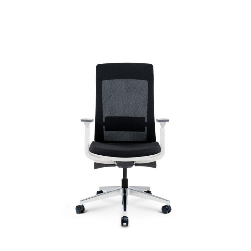 Polyester Blend Task Chair, Black, Black/White