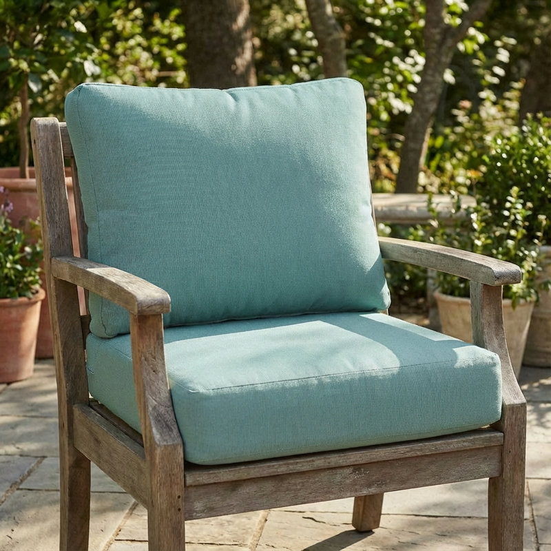 Ensemble de coussins pour fauteuil club Ishaan, Sarcelle
